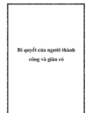 Bí quyết của người thành công và giàu có.