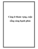 Càng ít tham vọng, cuộc sống càng hạnh phúc