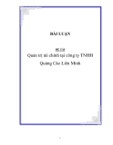 Luận văn đề tài : Quản trị tài chính tại công ty TNHH quảng cáo Liên Minh