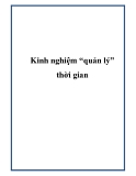 Kinh nghiệm “quản lý” thời gian.