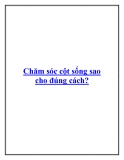 Chăm sóc cột sống sao cho đúng cách?