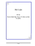 Bài Luận Đề Tài:Dự án thành lập công ty tổ chức sự kiện Evenpro