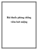 Bài thuốc phòng chống viêm loét miệng