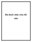 Bài thuốc chữa viêm tiết niệu