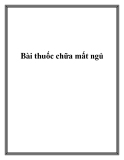 Bài thuốc chữa mất ngủ