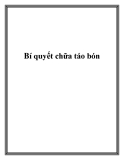 Bí quyết chữa táo bón