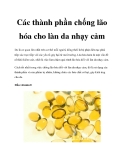 Các thành phần chống lão hóa cho làn da nhạy cảm