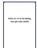 Kiên trì và từ bỏ không bao giờ mâu thuẫn