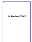 Sự tham lam (Bài 4/5)