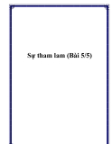 Sự tham lam (Bài 5/5)