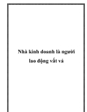 Nhà kinh doanh là người lao động vất vả