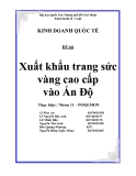 Đề Tài: Xuất khẩu trang sức vàng cao cấp vào Ấn Độ