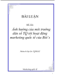 BÀI LUẬN ĐỀ TÀI:  Ảnh hưởng của môi trường dân số TQ tới hoạt động Marketing của Bitis