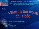 Bài giảng: Vitamin tan trong chất béo