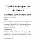 Các chất bổ sung tốt cho sức khỏe tim