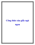 Công thức của giấc ngủ ngon