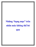 Những hạng mục trên nhãn mác không thể bỏ qua