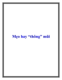 Mẹo hay thông mũi