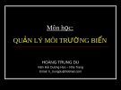 Bài giảng: Quản lý môi trường biển (Hoàng Trung Du)