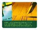 Bài giảng Chiến lược kinh doanh quốc tế và các mô hình cấu trúc tổ chức của doanh nghiệp kinh doanh quốc tế