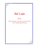 Bài Luận Đề Tài: Phân tích hành vi mua sắm của teen Việt Nam đối với ngành hàng thời trang