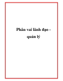 Phân vai lãnh đạo quản lý