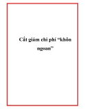 Cắt giảm chi phí “khôn ngoan”