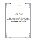 Đề tài: Tăng cường quản lý thuế thu nhập doanh nghiệp đối với doanh nghiệp nhà nước tại Cục thuế Hà Nội