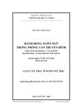 Đề tài :"HÀNH ĐỘNG NGÔN NGỮ TRONG PHỎNG VẤN TRUYỀN HÌNH"