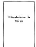 10 tiêu chuẩn công việc hiệu quả