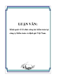  Luận văn tốt nghiệp: Khái quát về tổ chức công tác kiểm toán tại công ty Kiểm toán và định giá Việt Nam