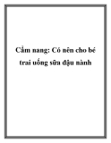 Cẩm nang: Có nên cho bé trai uống sữa đậu nành