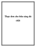 Thực đơn cho bữa sáng đủ chất