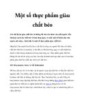 Một số thực phẩm giàu chất béo