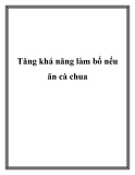 Tăng khả năng làm bố nếu ăn cà chua