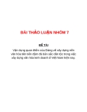 Tiểu luận: Vận dụng quan điểm của Đảng về xây dựng nền văn hóa tiên tiến đậm đà bản sắc dân tộc trong việc xây dựng văn hóa kinh doanh ở Việt Nam hiện nay.