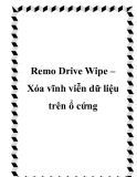 Remo Drive Wipe – Xóa vĩnh viễn dữ liệu trên ổ cứng