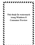 Thủ thuật ẩn watermark trong Windows 8 Consumer Preview