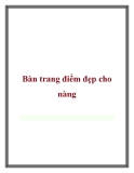 Bàn trang điểm đẹp cho nàng