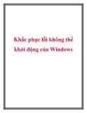 Cách khắc phục lỗi không thể khởi động của Windows