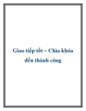 Giao tiếp tốt  Chìa khóa đến thành công