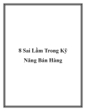 8 sai lầm trong kỹ năng bán hàng