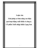 Luận văn tốt nghiệp: Giải pháp cơ bản nâng cao hiệu quả hoạt động xuất khẩu ở công ty Cổ phần Xuất nhập khẩu Lạng Sơn