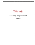 Tiểu luận:  Ký kết hợp đồng kinh doanh quốc tế