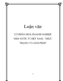 Luận văn: CỔ PHẦN HOÁ DOANH NGHIỆP NHÀ NƯỚC Ở VIỆT NAM - THỰC TRẠNG VÀ GIẢI PHÁP