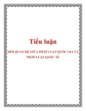 Tiểu luận: MỐI QUAN HỆ GIỮA PHÁP LUẬT QUỐC GIA VÀ PHÁP LUẬT QUỐC TẾ