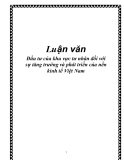 Luận văn: Đầu tư của khu vực tư nhân đối với sự tăng trưởng và phát triển của nền kinh tế Việt Nam