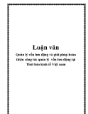 Luận văn: Quản lý vốn lưu động và giải pháp hoàn thiện công tác quản lý vốn lưu động tại Thời báo kinh tế Việt nam