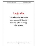 Luận văn: Thế chấp tài sản hình thành trong tương lai để đảm bảo thực hiện nghĩa vụ từ hợp đồng tín dụng