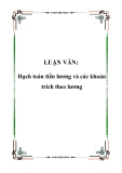 Luận văn "Hạch toán tiền lương và các khoản trích theo lương"